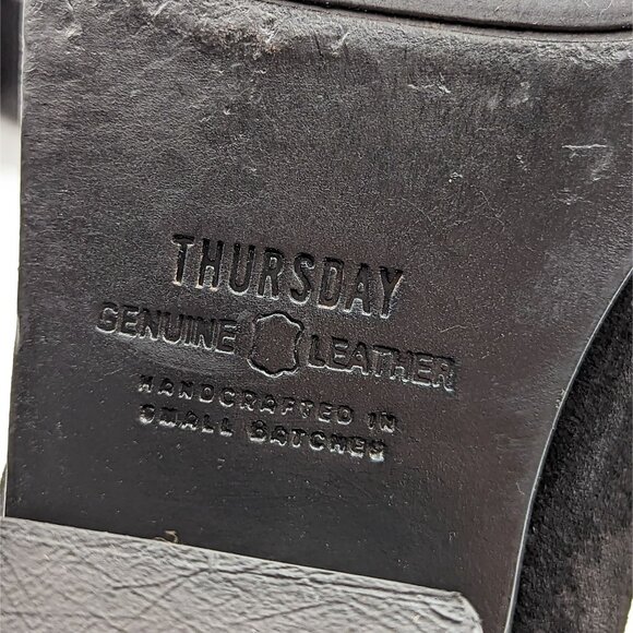 Thursday Boot Duchess Distressed Black Suede Western Boots Size 9.5 - Picture 8 of 8